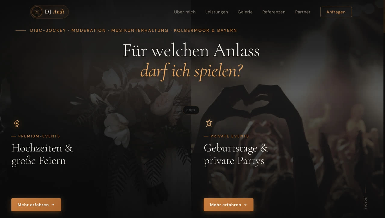 Website von andi-dj.de – Hochzeits-DJ Andi